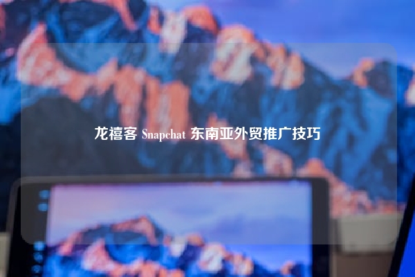 龙禧客 Snapchat 东南亚外贸推广技巧